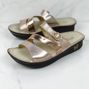 Alegria Mirrored Rose Gold Sandals 10 40